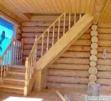 Стълби към втория етаж със собствените си ръце изработени от дърво с навъртане 90 правилни…