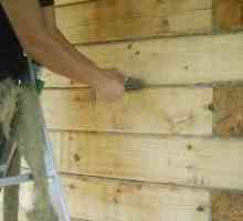 Загряване на стени в дървена къща от вътрешността на работния етап