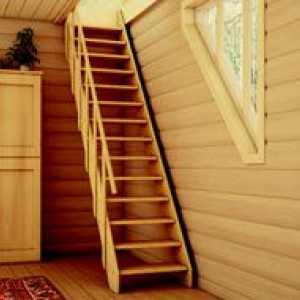 Дървени стълби към таванските популярни решения