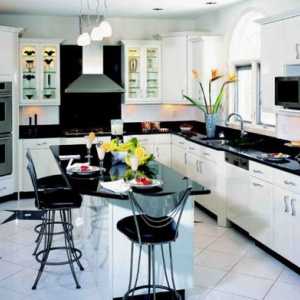 Черно-бял дизайн на кухнята