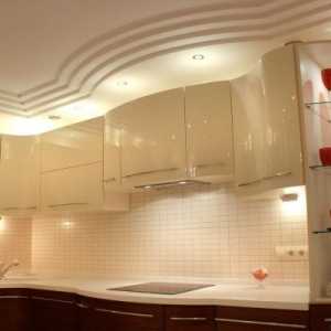 Дизайн, снимка на тавани от гипсокартон в кухнята, монтаж със собствени ръце