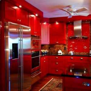 Червена кухня дизайн