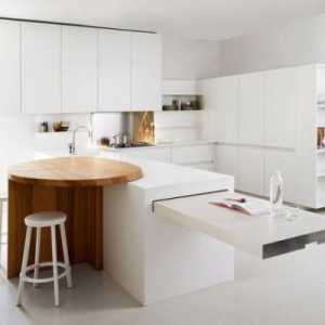 Тънка кухненска тънка бяла кухня от елмар