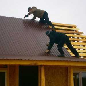 Устройството на покрив от профил на дървена каса