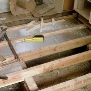 Затопляне на пода в дървената къща отдолу технология и избор на материал